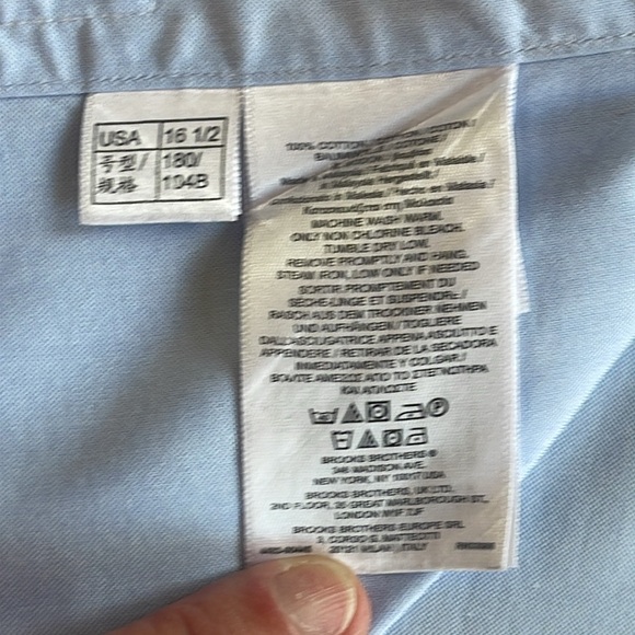 Brooks Brothers Light Blue Long Sleeve Dress Shirt, 16.5/34 - Picture 6 of 9